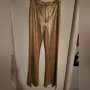 Gold flare pants
